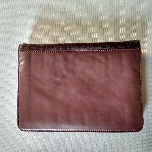 DKNY Burgundy Leather and Haircalf Clutch - NWT - Picture 2 of 11
